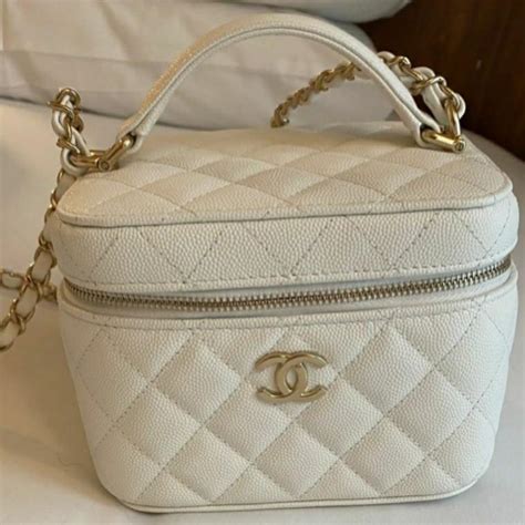 chanel white vanity case|chanel vanity case original.